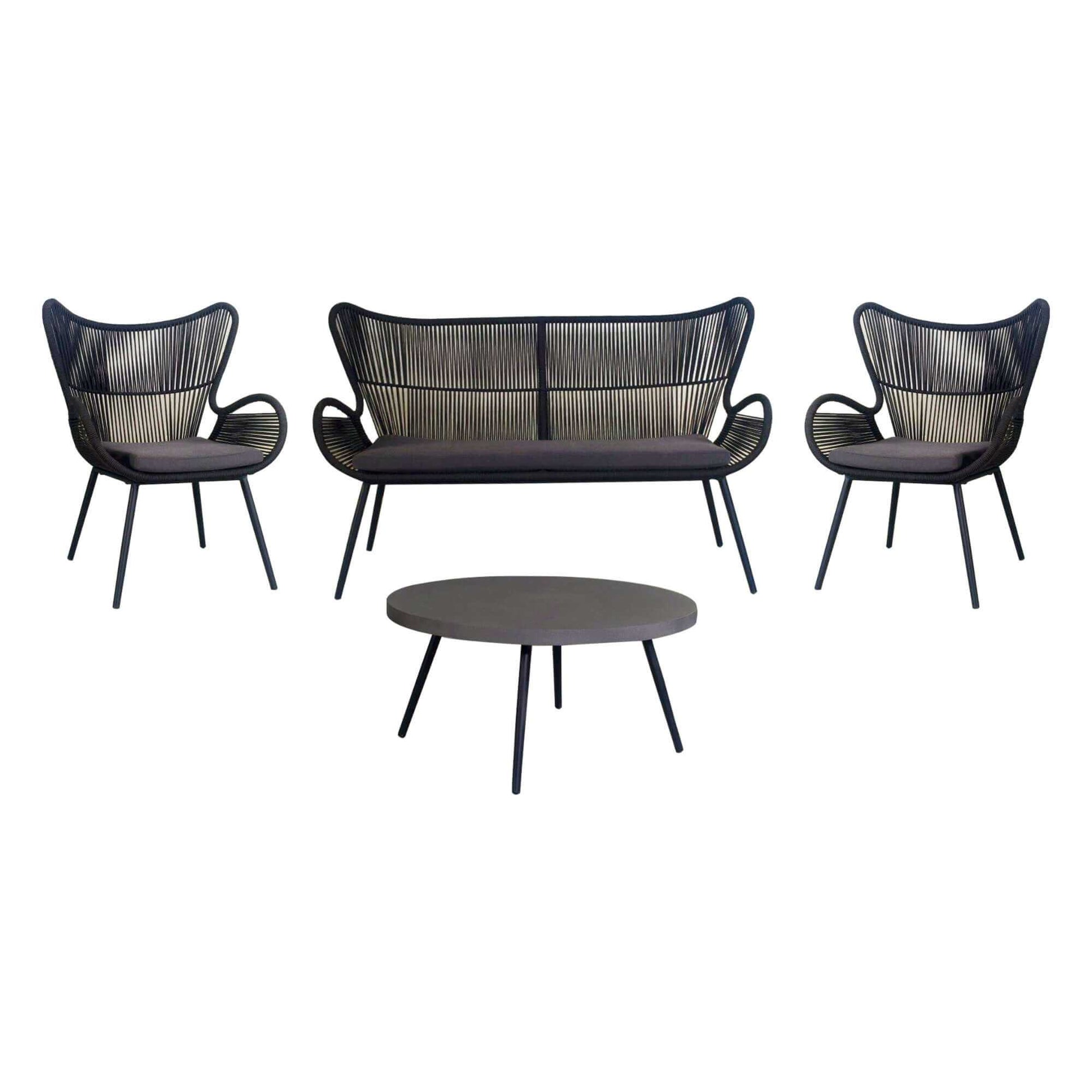Cairns 4pc Outdoor Sofa Set and Table with Cement Top