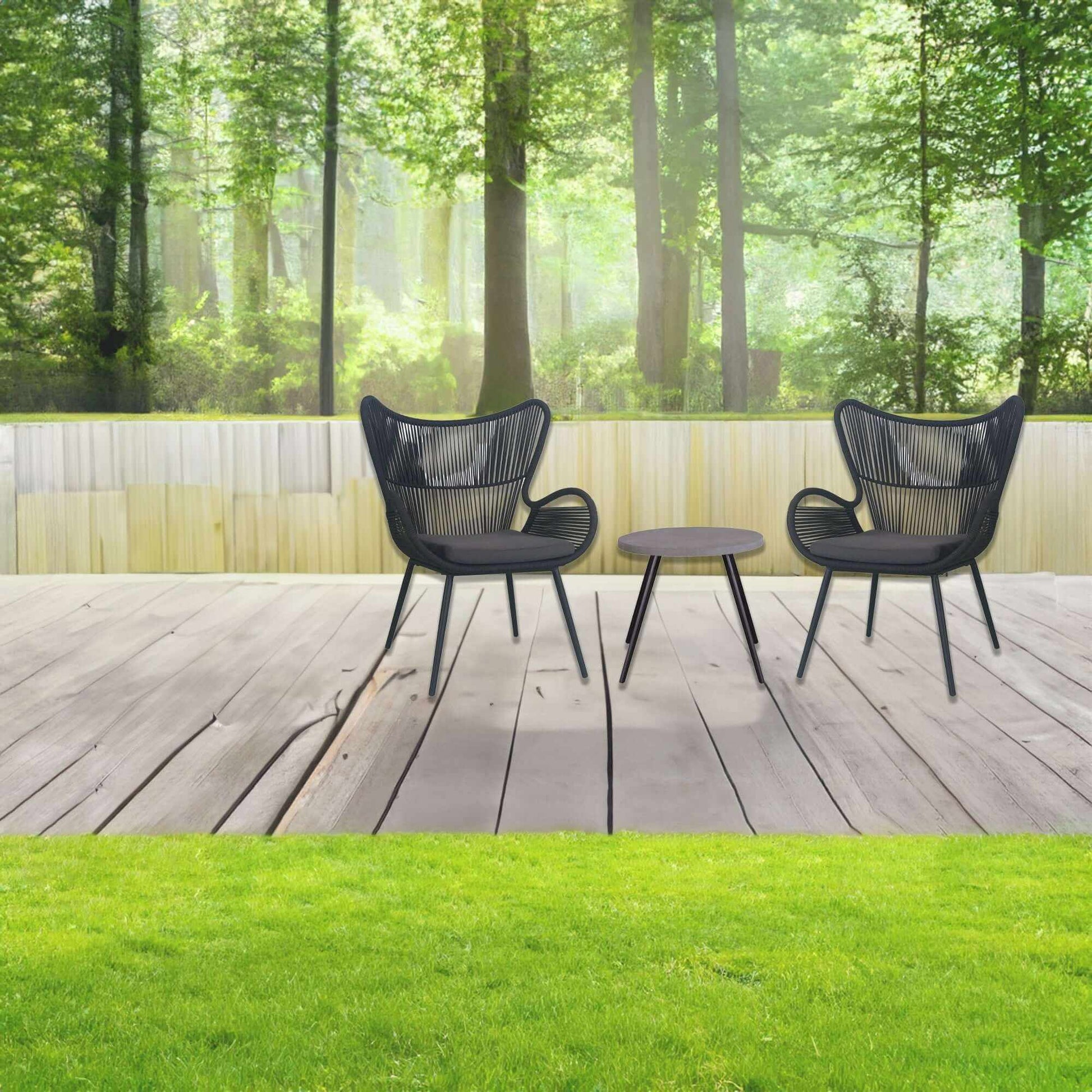 Cairns Outdoor Lounge Chairs Set of 2 And Coffee Table