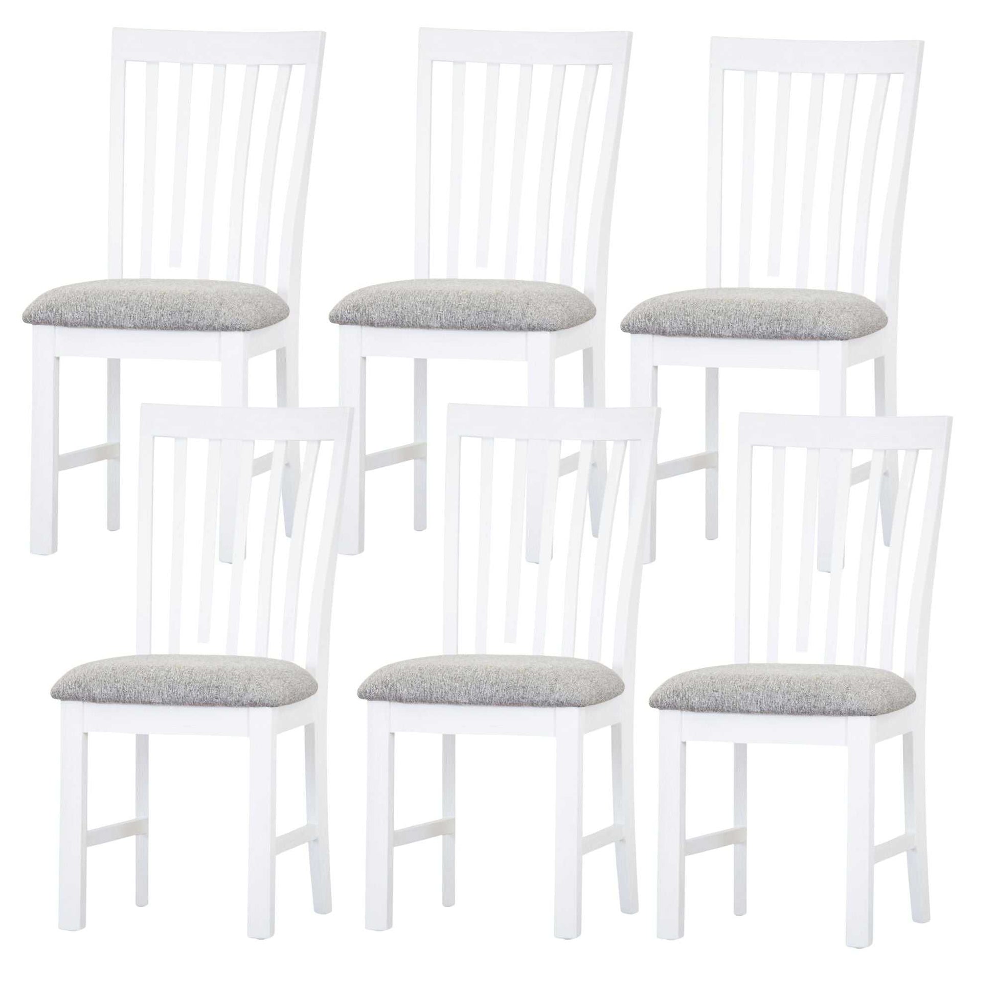 Laelia Dining Chair Set of 6 Solid Acacia Timber Wood Coastal Furnitur