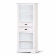 Laelia 4 Tier White Bookcase Solid Acacia Wood Coastal Furniture