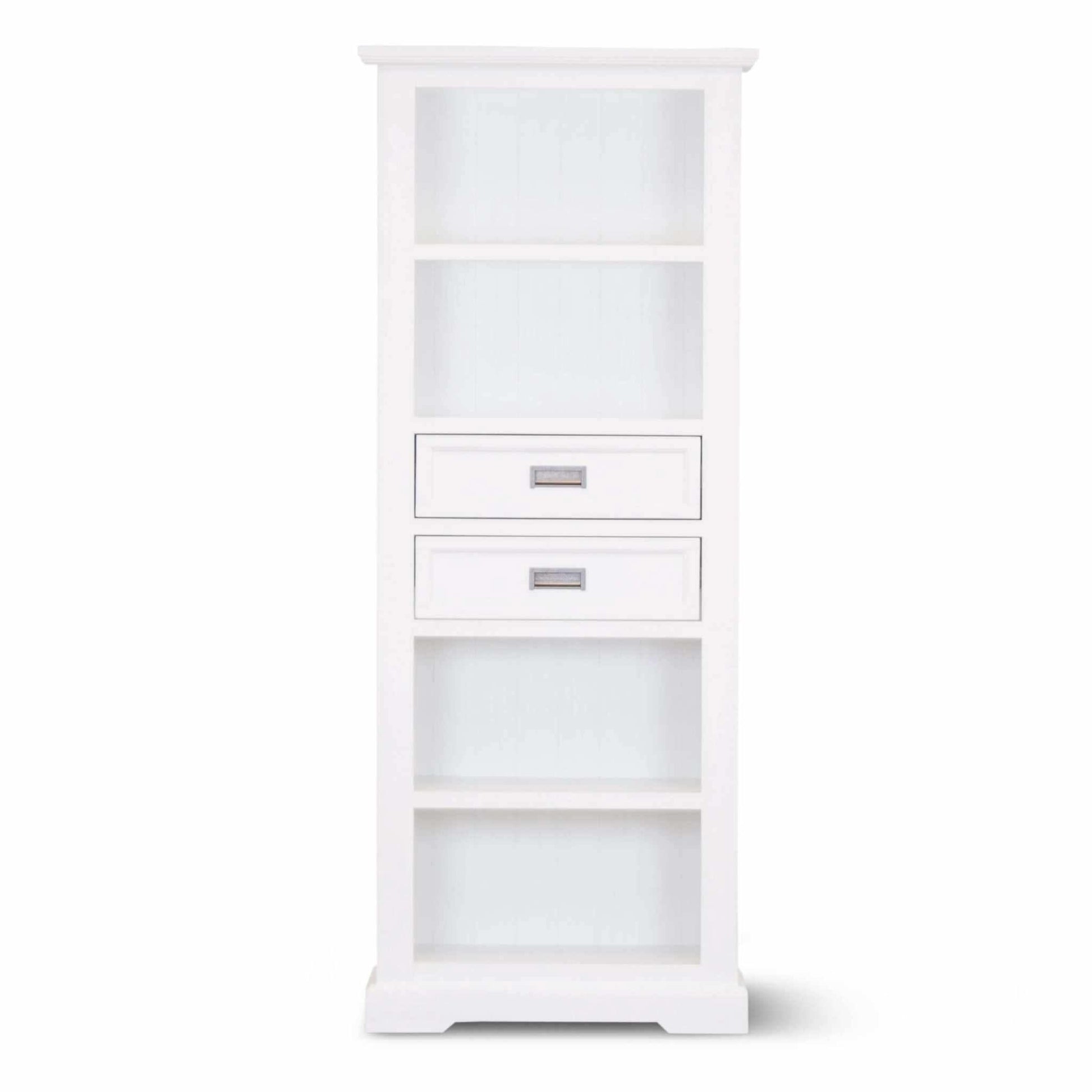 Laelia 4 Tier White Bookcase Solid Acacia Wood Coastal Furniture