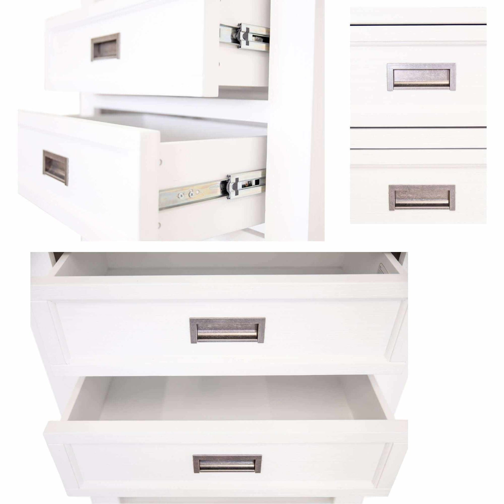 Laelia 4 Tier White Bookcase Solid Acacia Wood Coastal Furniture