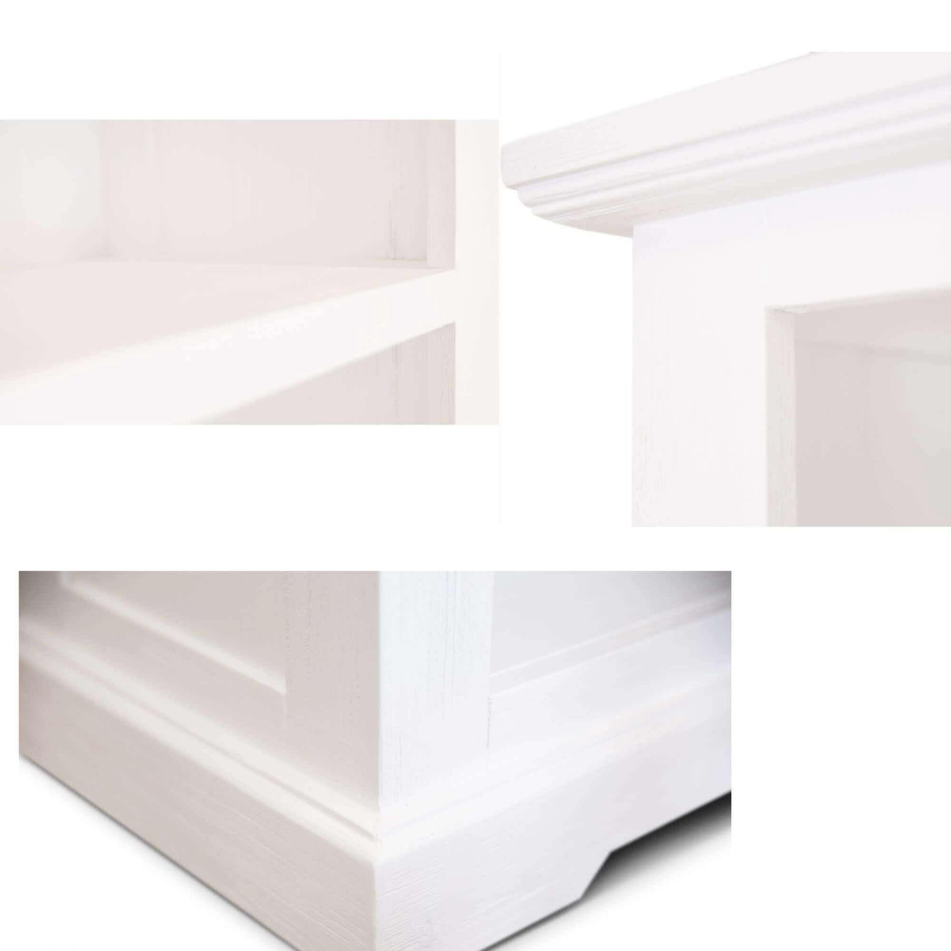 Laelia 4 Tier White Bookcase Solid Acacia Wood Coastal Furniture