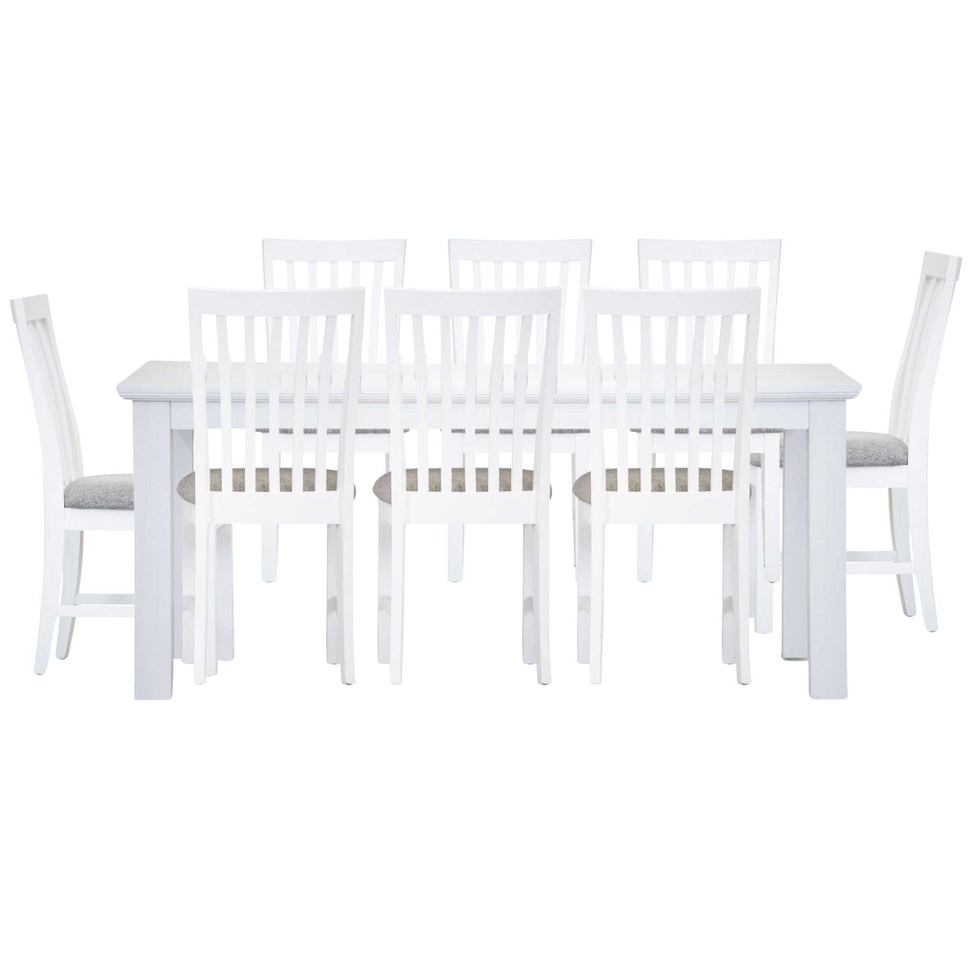 Laelia 9pc Dining Set 220cm Table 8 Chair Coastal Furniture White