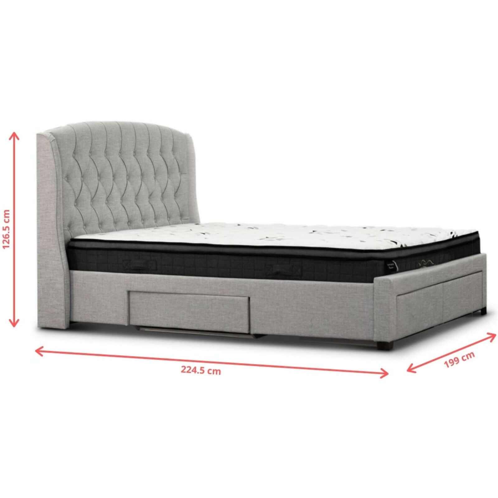 Honeydew King Size Bed Frame With Storage Drawers - Beige