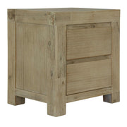 Brunet Two Drawer Bedside Table - Brush Smoke