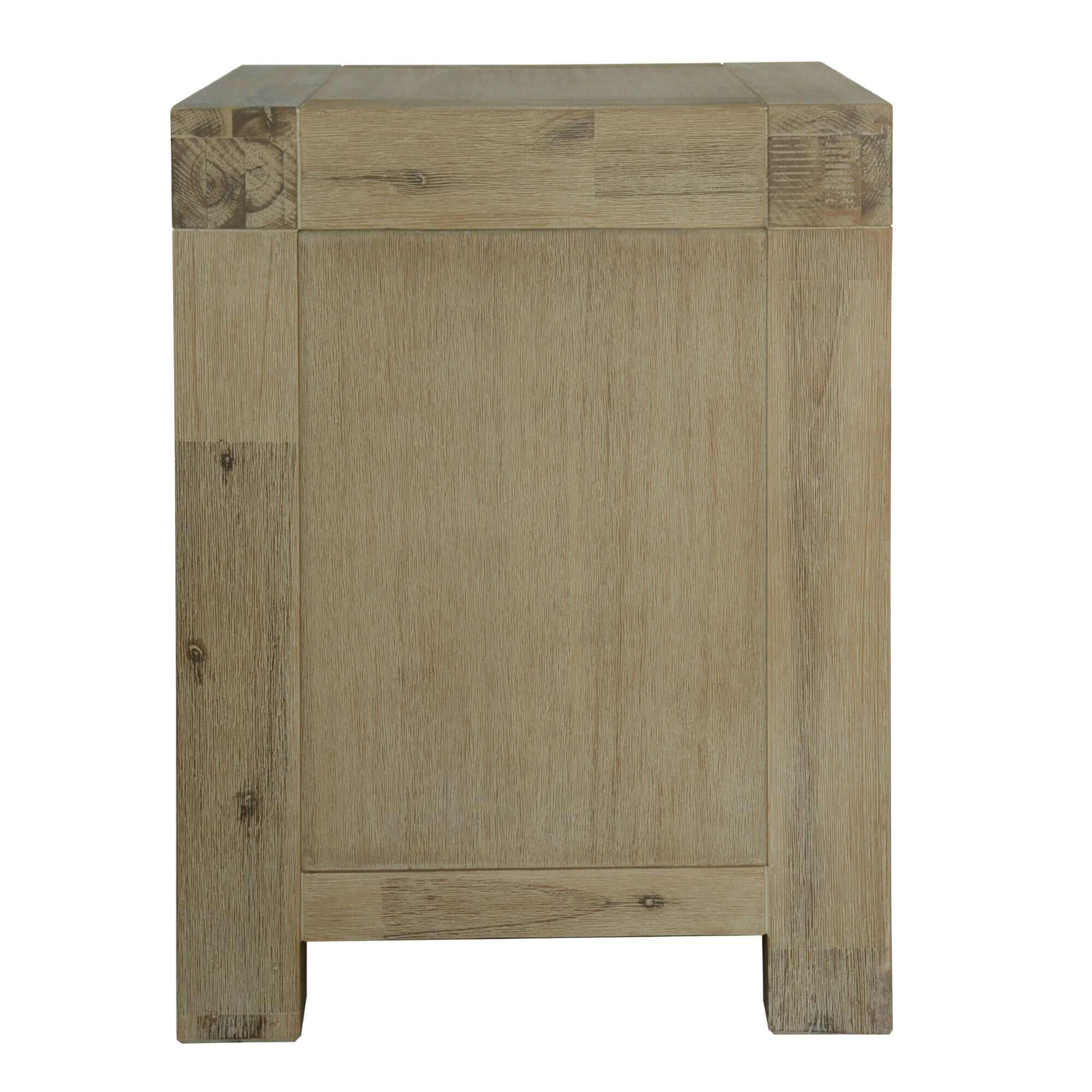 Brunet Two Drawer Bedside Table - Brush Smoke
