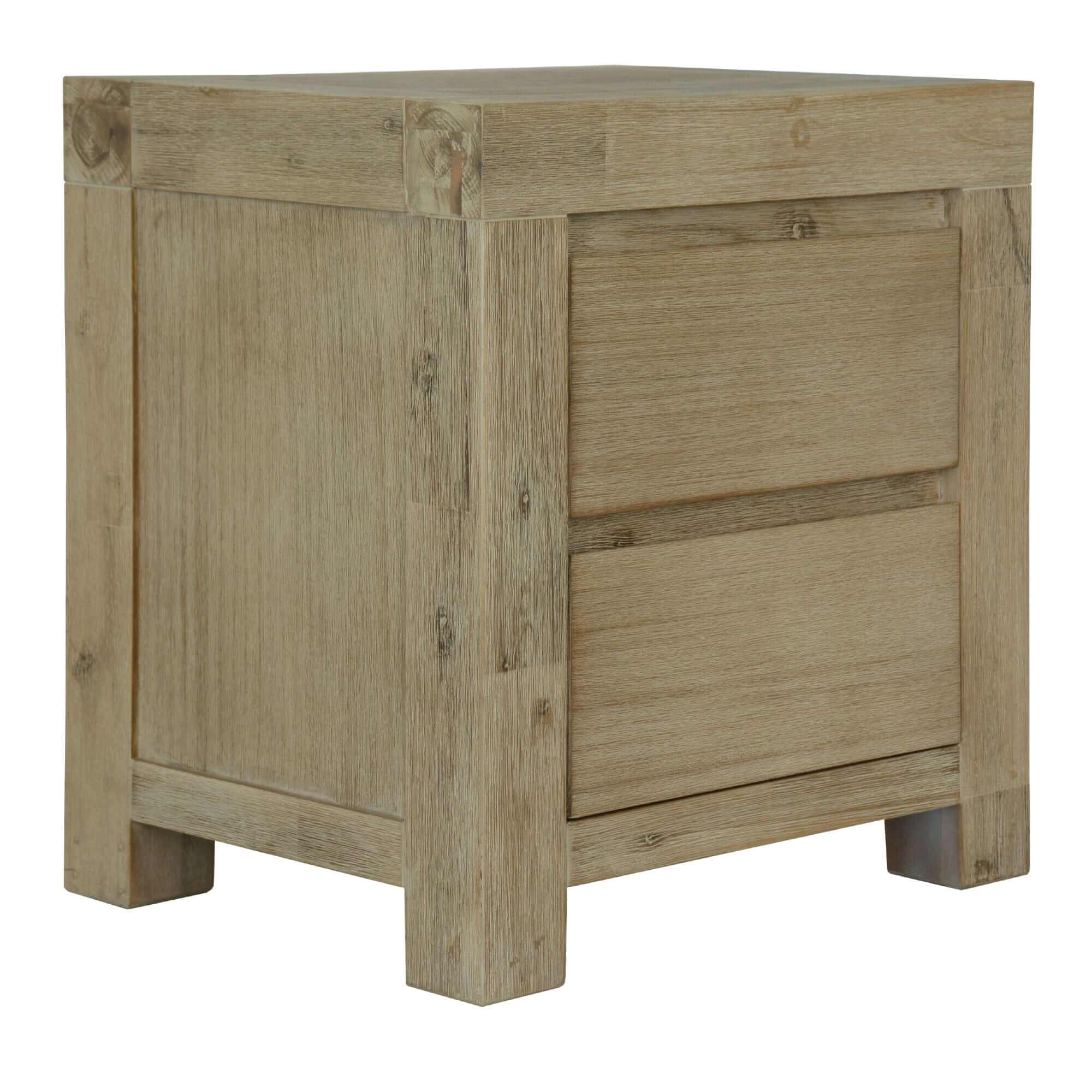 Brunet Set of 2 Bedside Tables 2 Drawers Cabinet Nightstand Table Brus