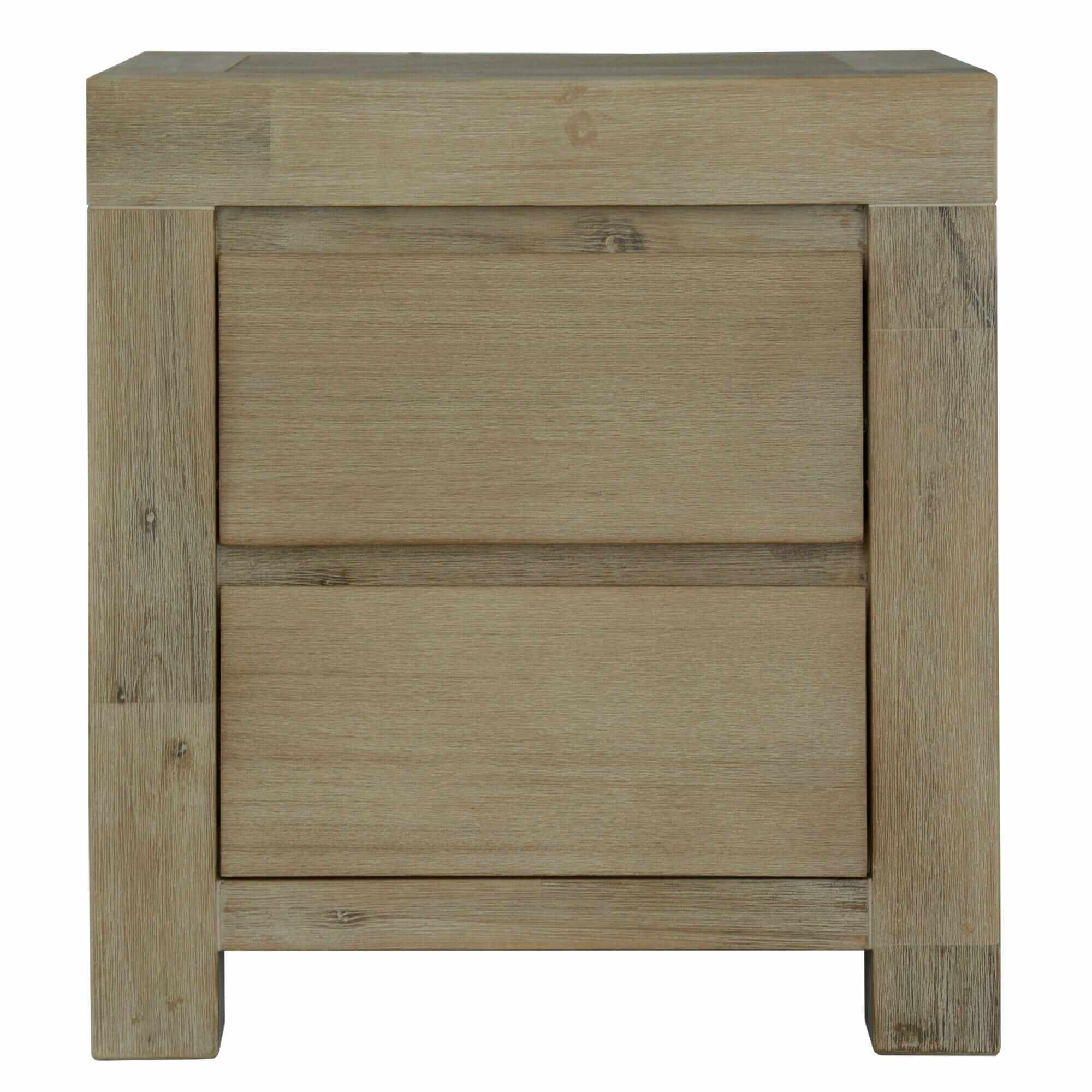 Brunet Set of 2 Bedside Tables 2 Drawers Cabinet Nightstand Table Brus
