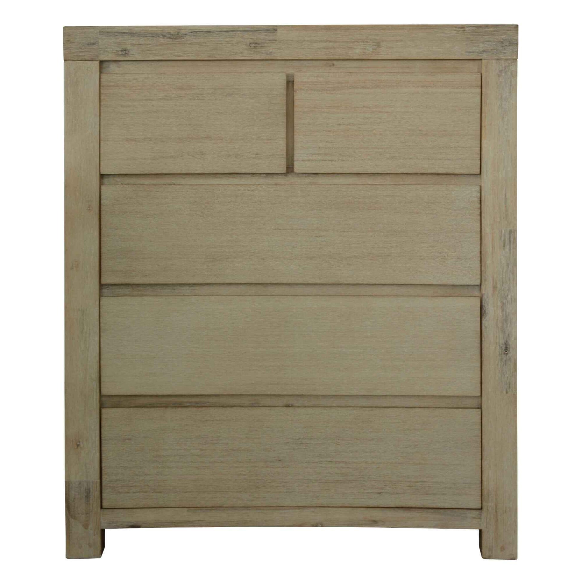 Brunet Tallboy 5 Drawer Chest Cabinet - Brush Smoke