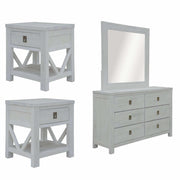 Myer Mirror Dresser And Nightstand Set of 2 Storage Cabinet - White Wa