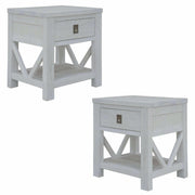 Myer 2pc Set White Wash Nightstand