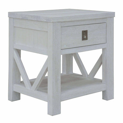 Myer 2pc Set Bedside Tables Storage Cabinet Shelf Side End Table White