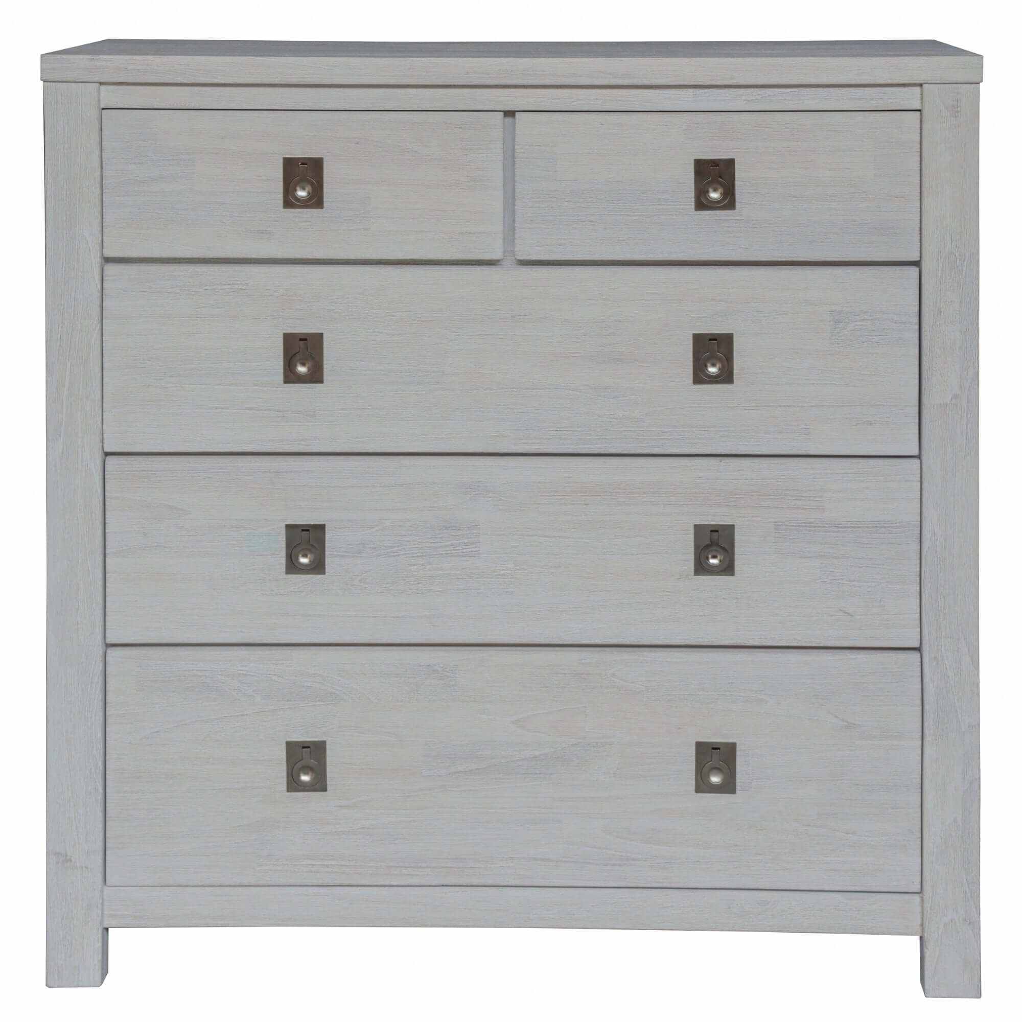 Myer Tallboy 5 Chest of Drawers Storage Cabinet White Wash