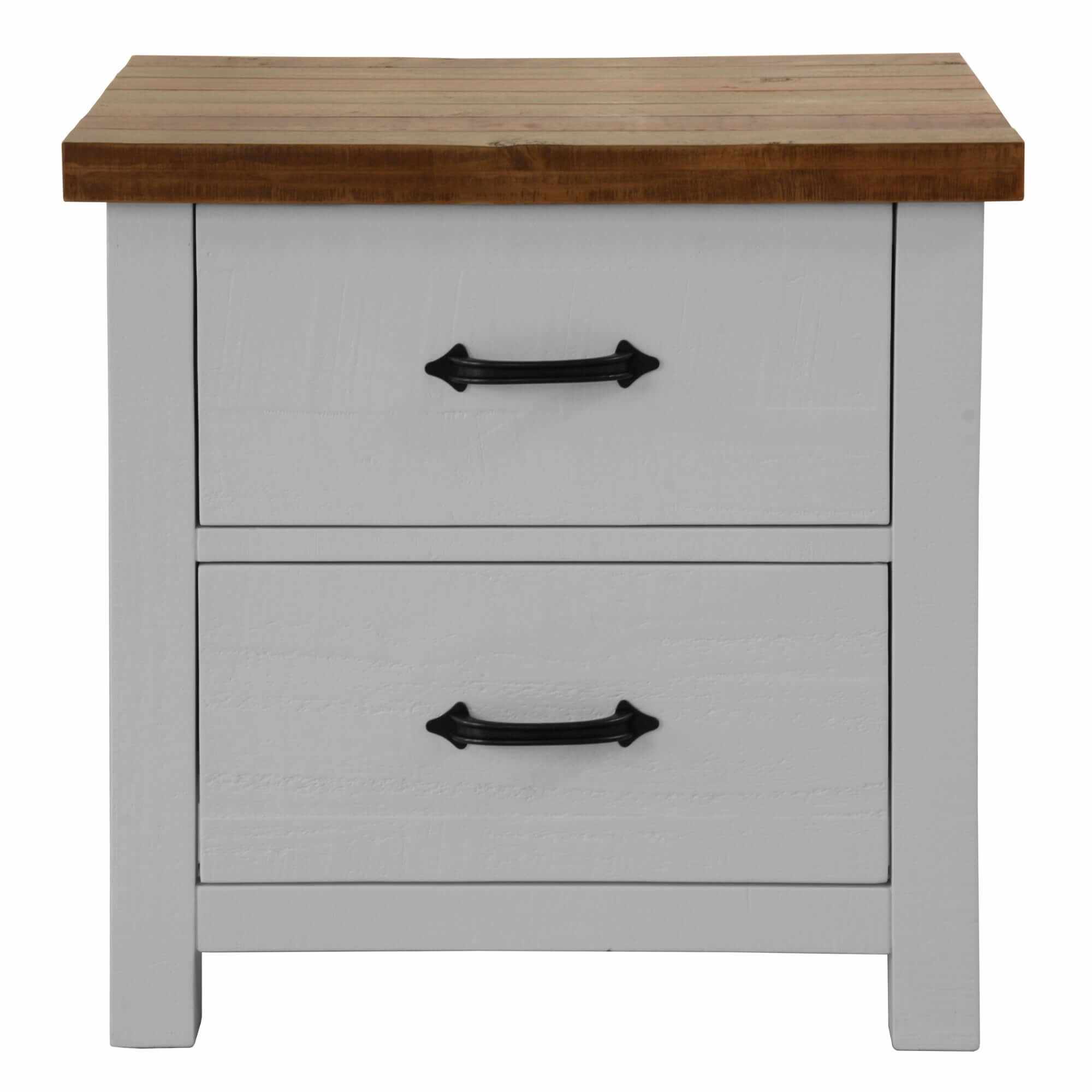 white and brown nightstand