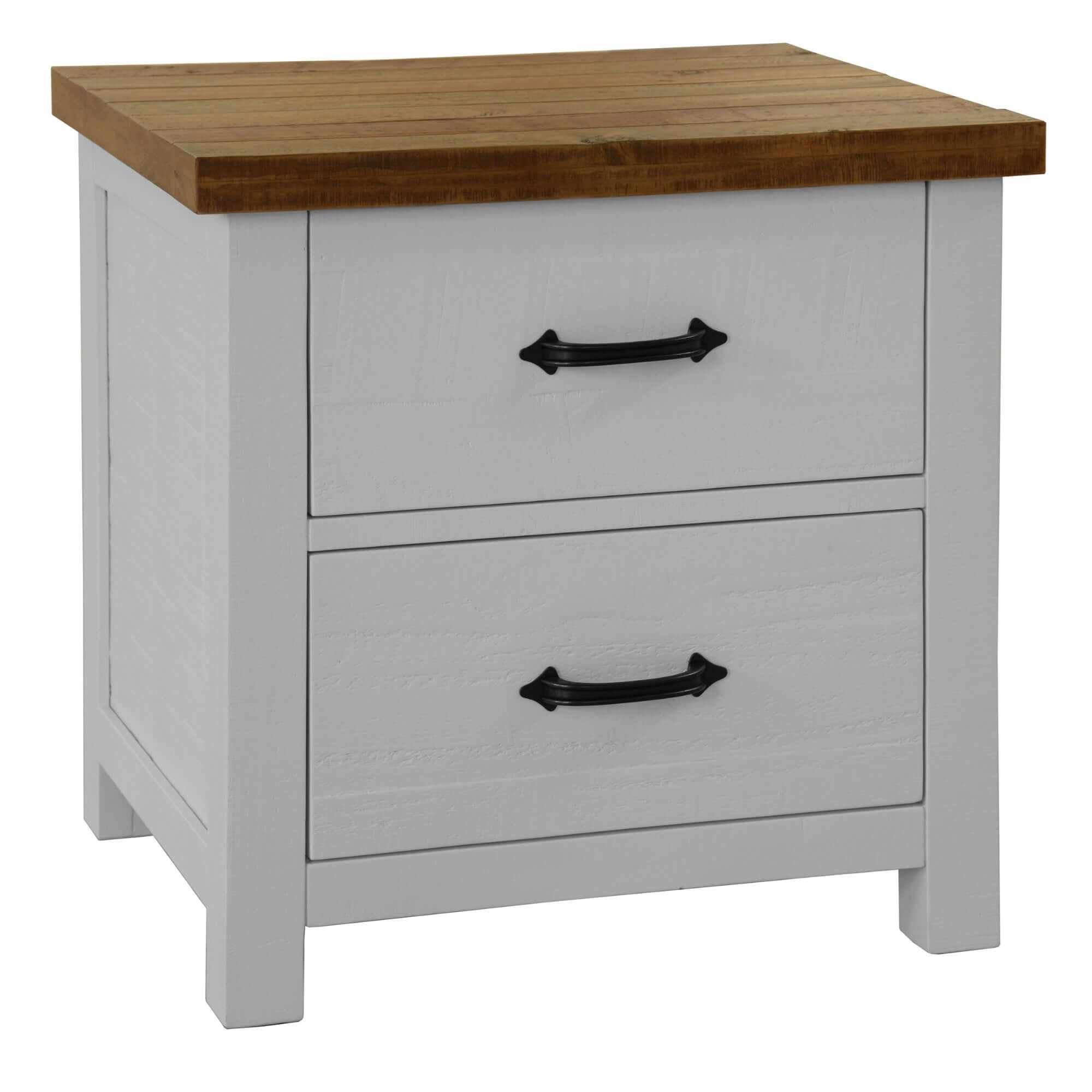 Grandy Set of 2 White and Brown Nightstand