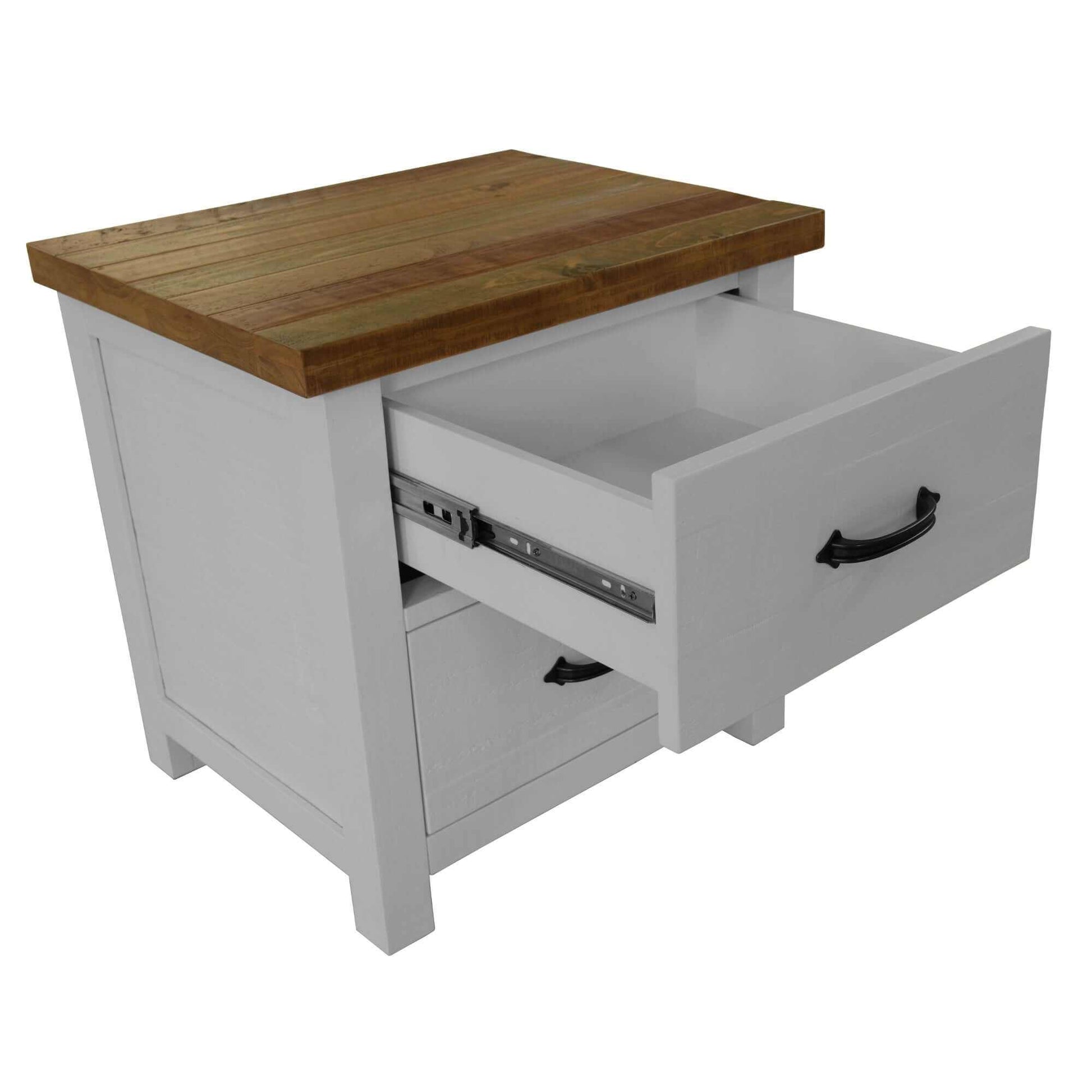 Grandy Set of 2 White and Brown Nightstand