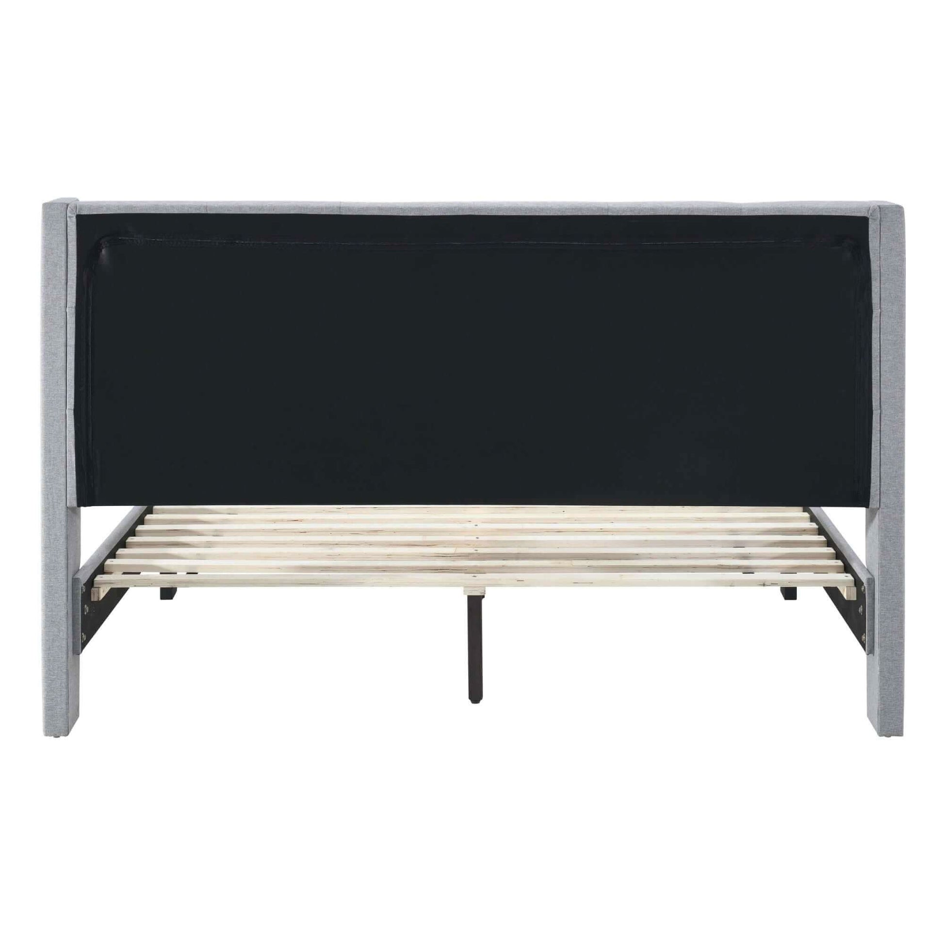 Delilah Upholstered King Bed With Headboard - Light Grey
