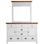 Virginia 7 Drawers Solid Wood White Dresser
