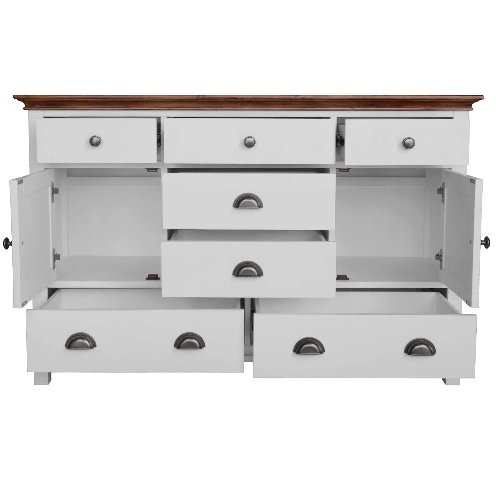 Virginia 7 Drawers Solid Wood White Dresser