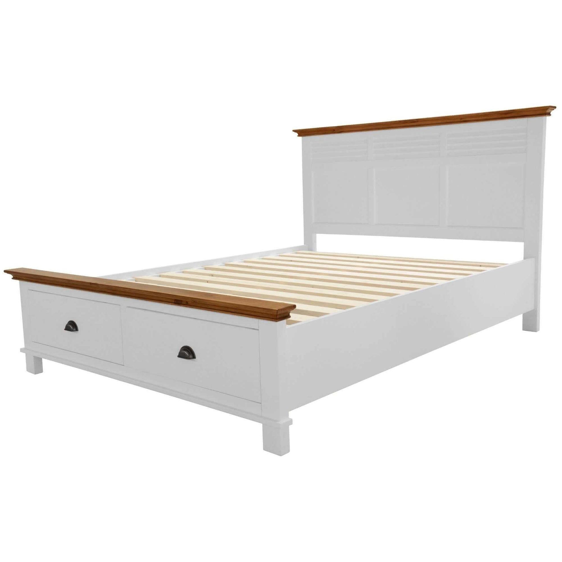 Virginia Solid Pine Wood King Bed Frame White
