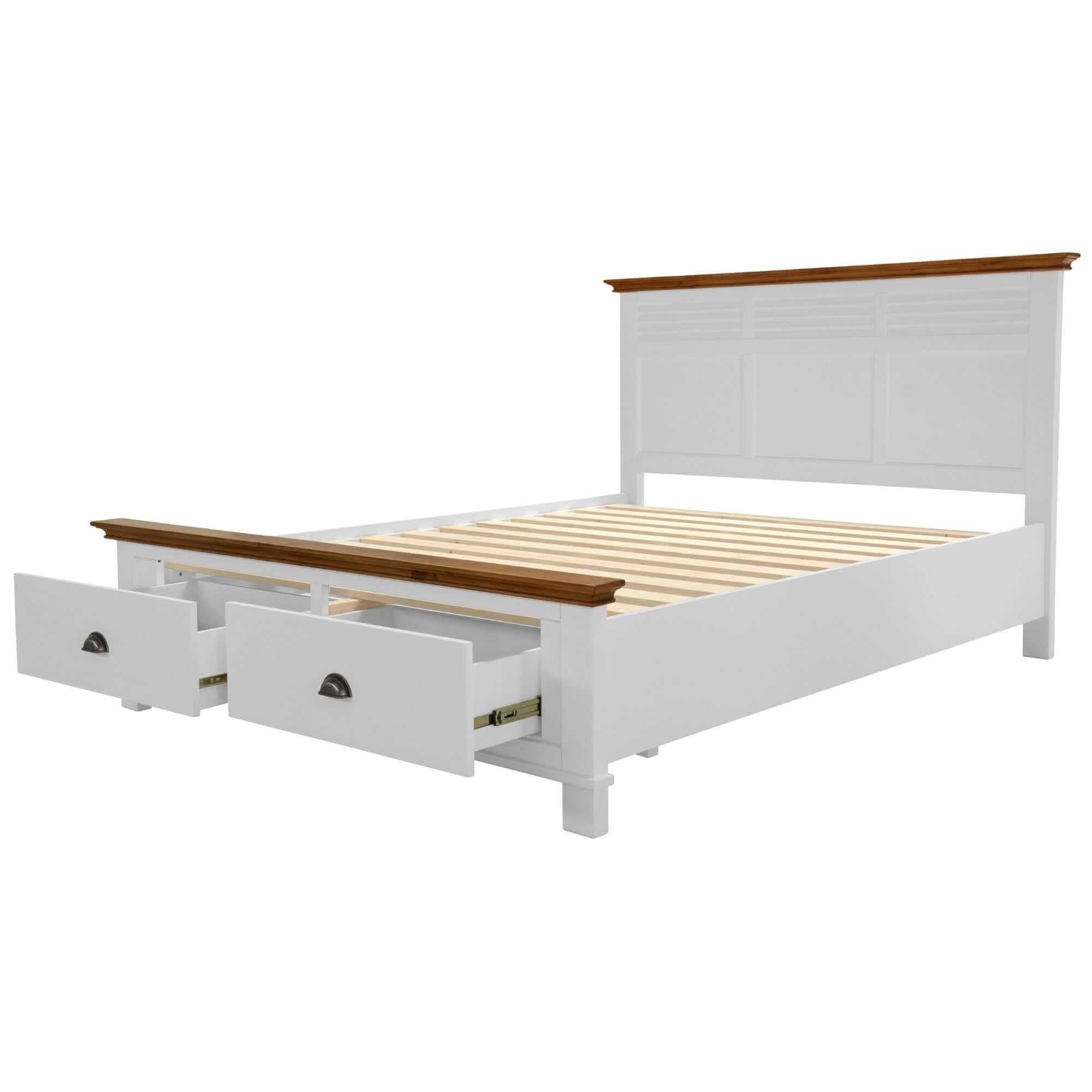 Virginia Solid Pine Wood King Bed Frame White