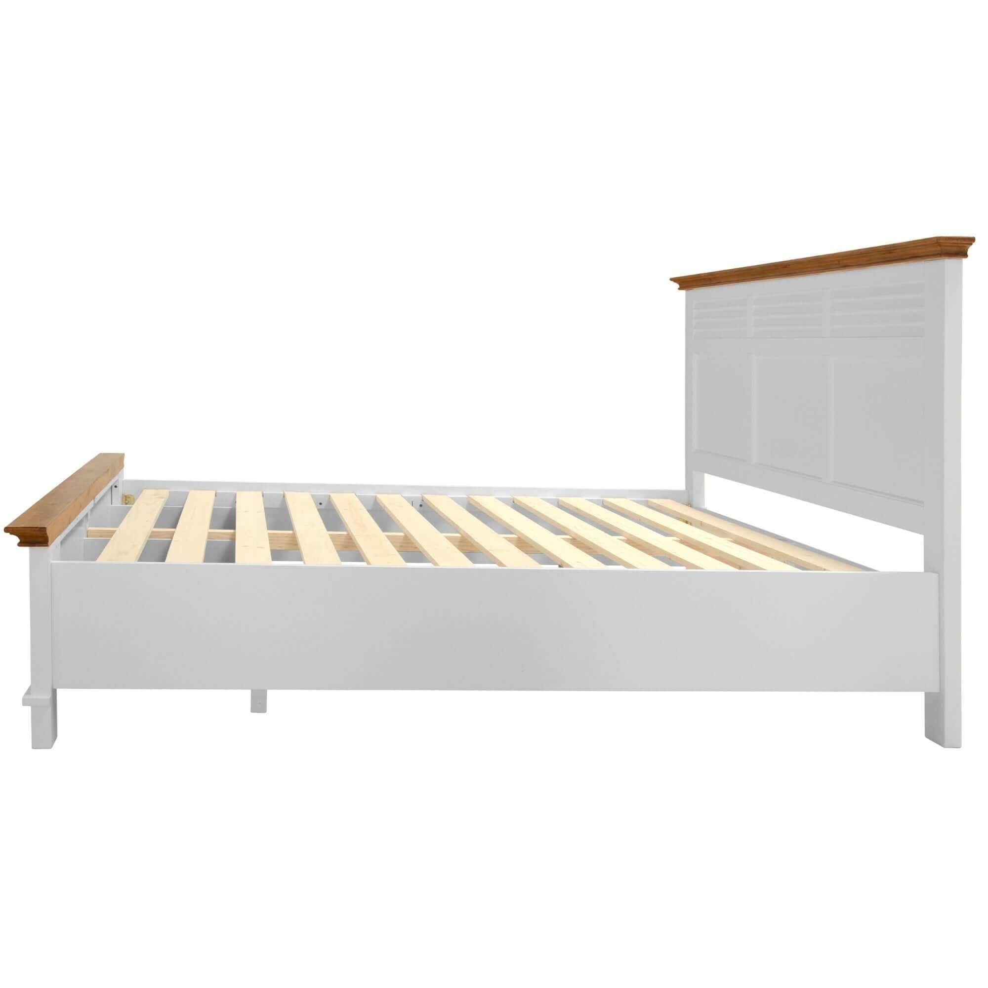 Virginia Solid Pine Wood King Bed Frame White
