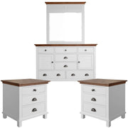 Virginia 3pc Dresser and Bedside Table Set - White