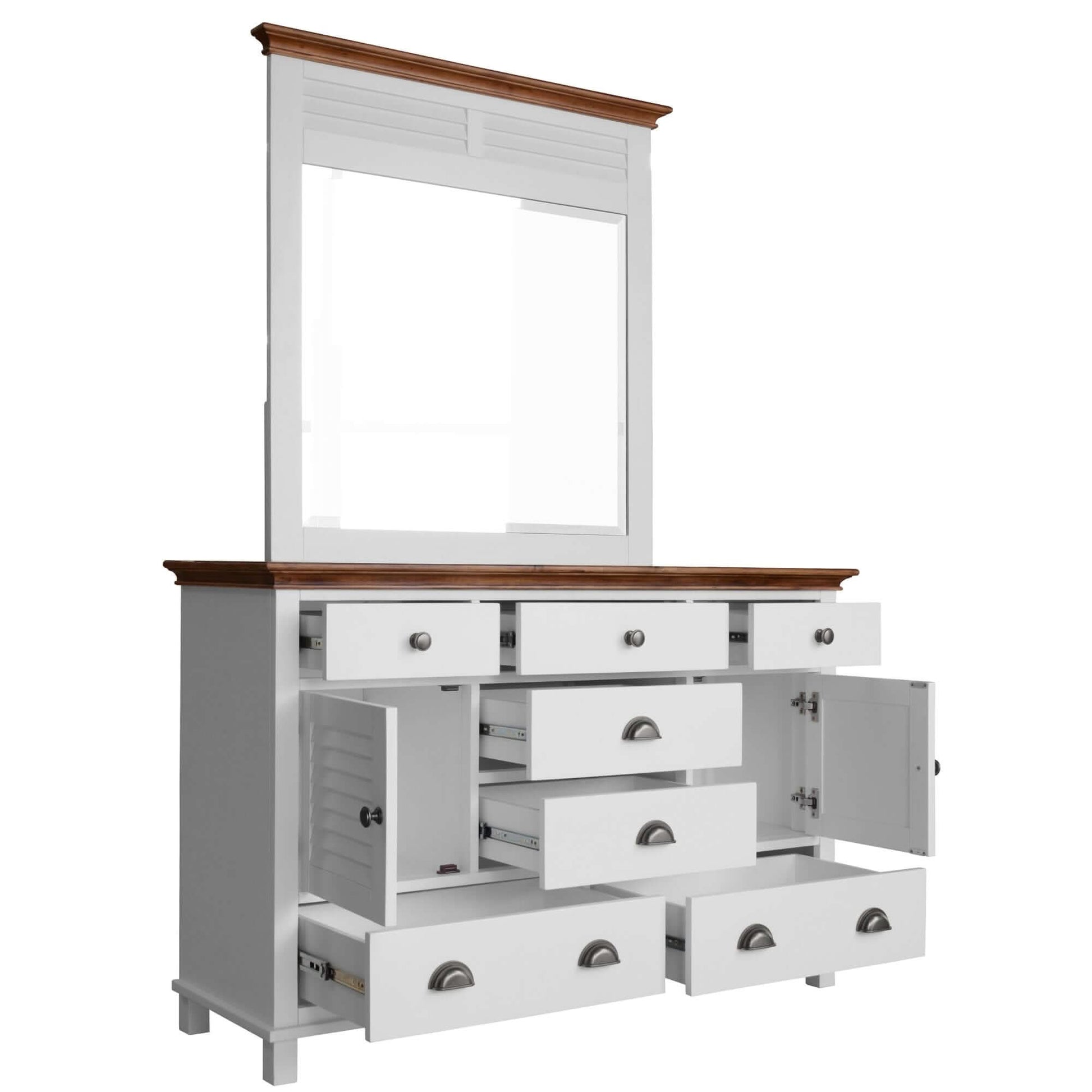 Virginia 3pc Dresser and Bedside Table Set - White