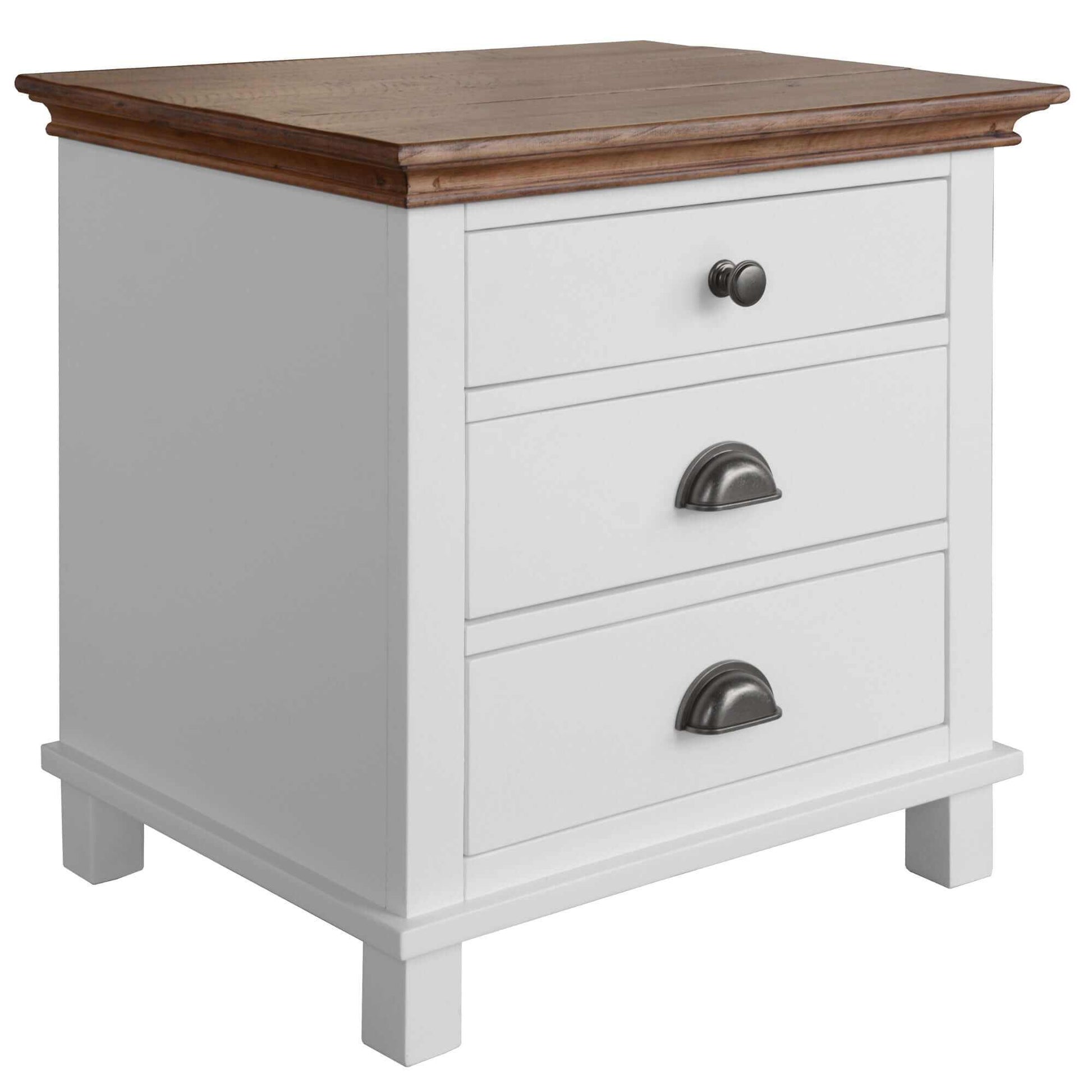 Virginia 3 Drawers Nightstand Set of 2 White