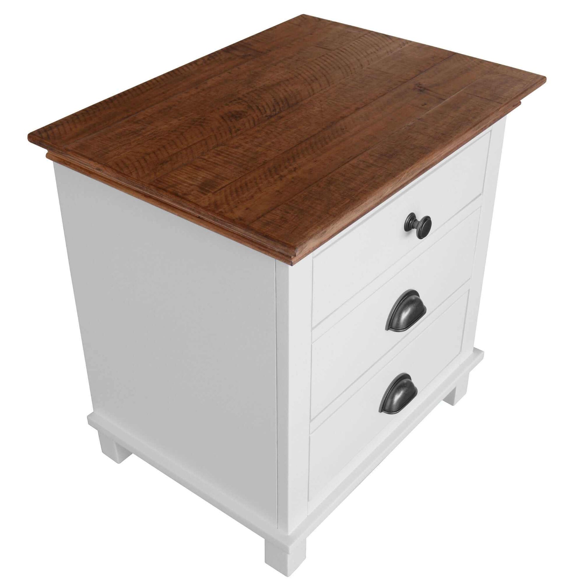 Virginia 3 Drawers Nightstand Set of 2 White