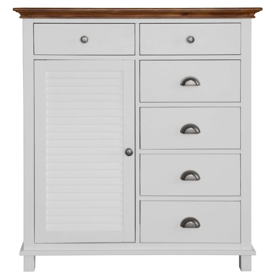 white tall dresser