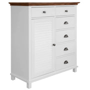 Virginia White Tall Dresser 6 Chest of Drawers Solid Pine Wood
