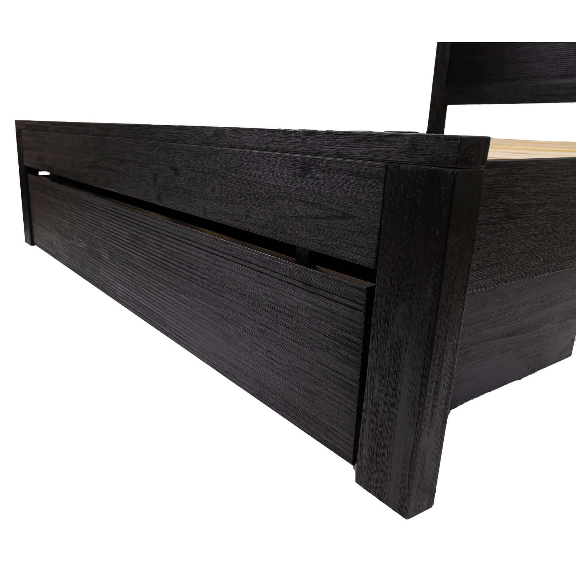 Tofino King Bed Frame Black With Storage Drawers