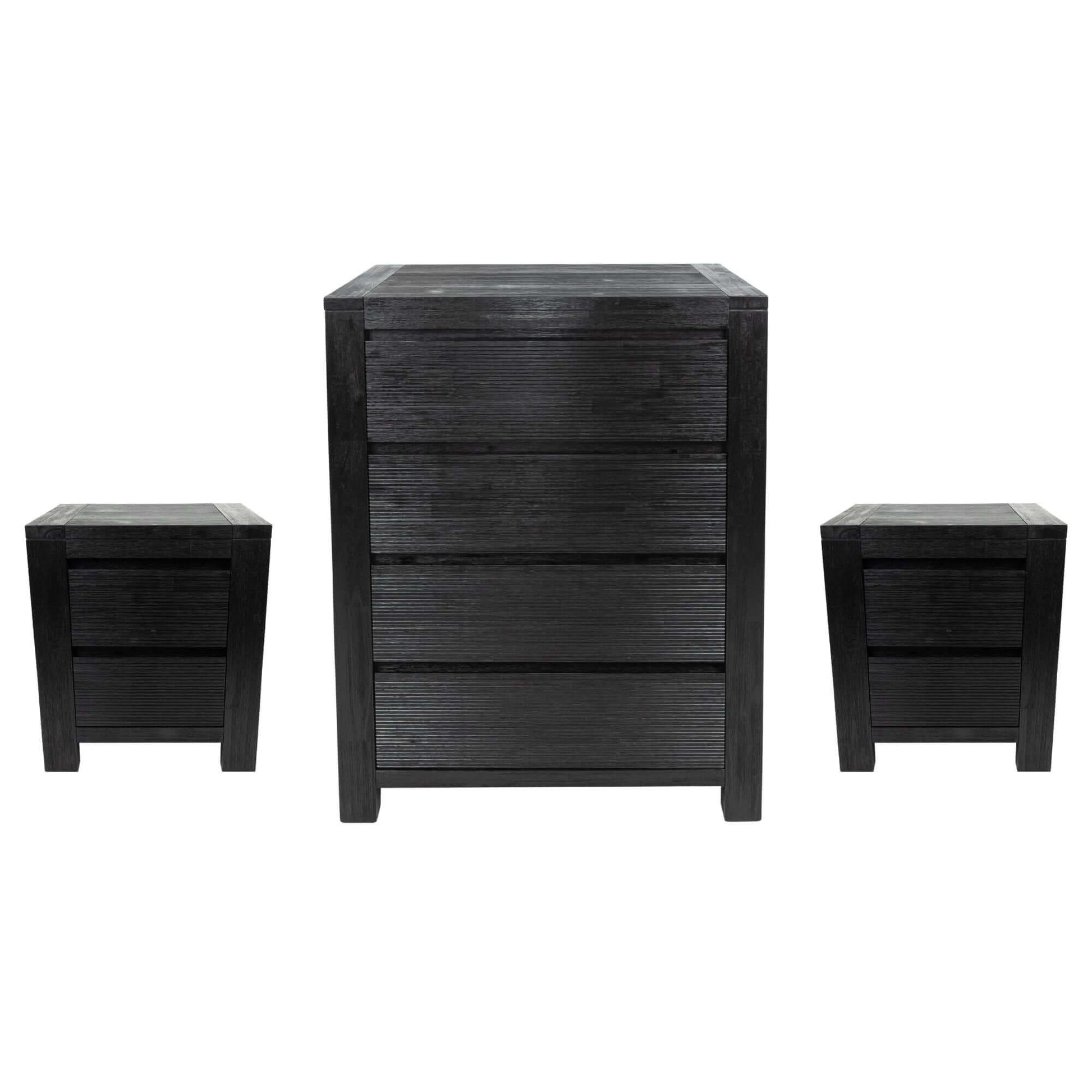Tofino 3pc Black Bedroom Furniture Set
