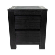 Tofino Bedside Table with 2 Drawer Storage Cabinet - Black