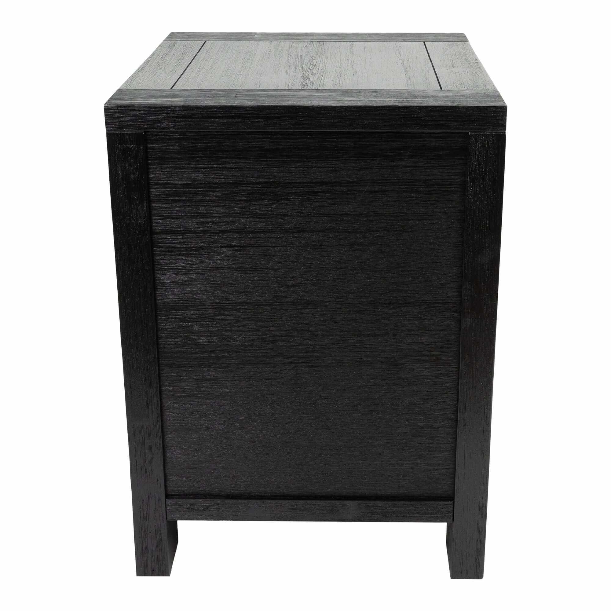 Tofino Bedside Table with 2 Drawer Storage Cabinet - Black