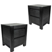 Tofino 2 Drawers Nightstand Set of 2 - Black