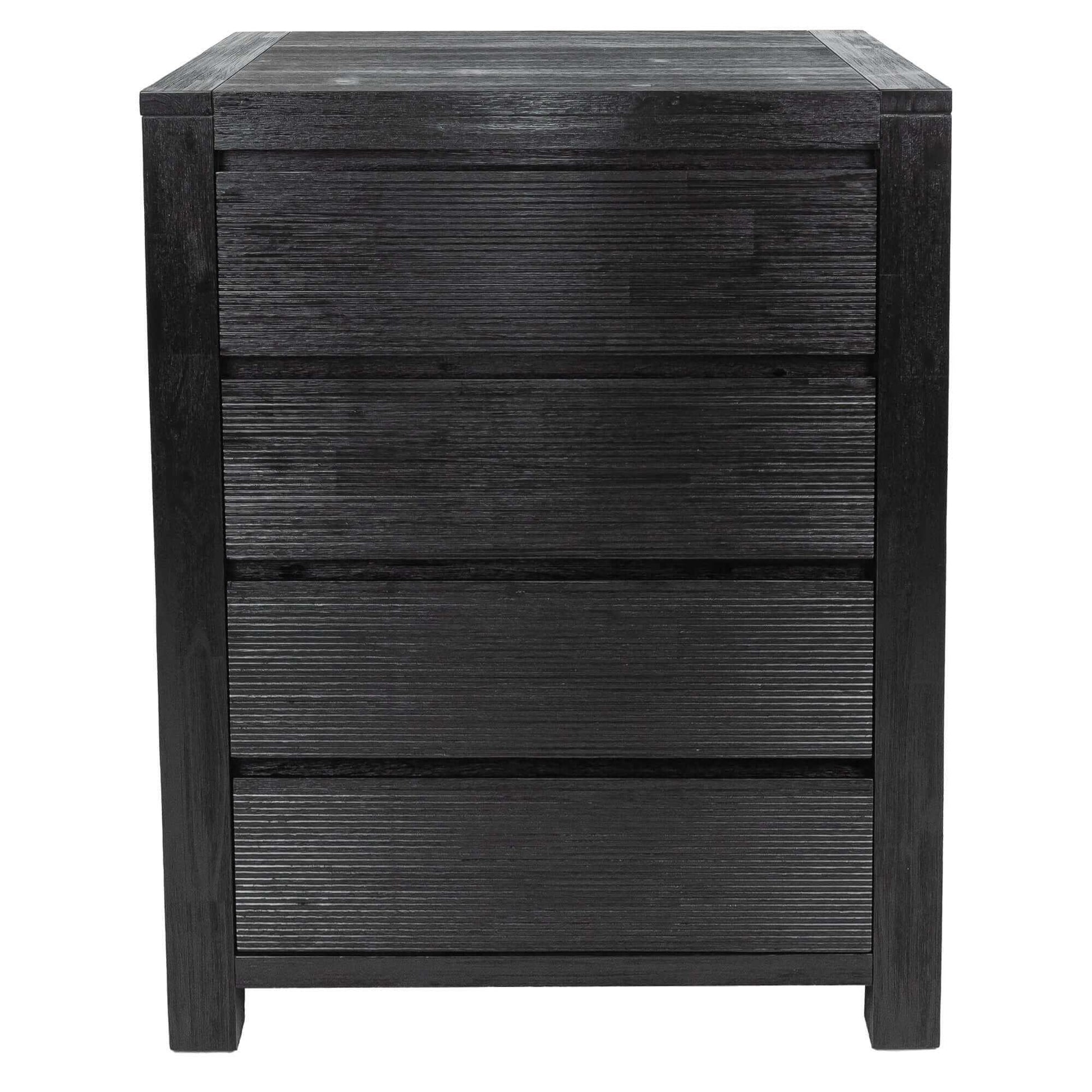 Tofino Tallboy 4 Chest of Drawers Storage Cabinet For Bedroom - Black