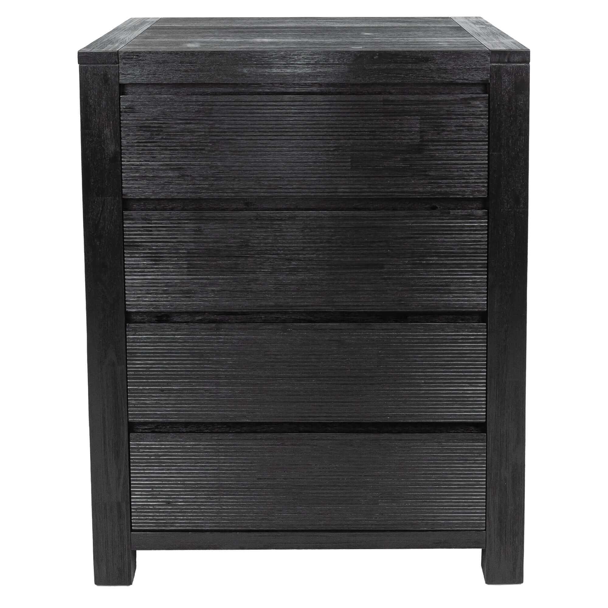 Tofino Tallboy 4 Chest of Drawers Storage Cabinet For Bedroom - Black