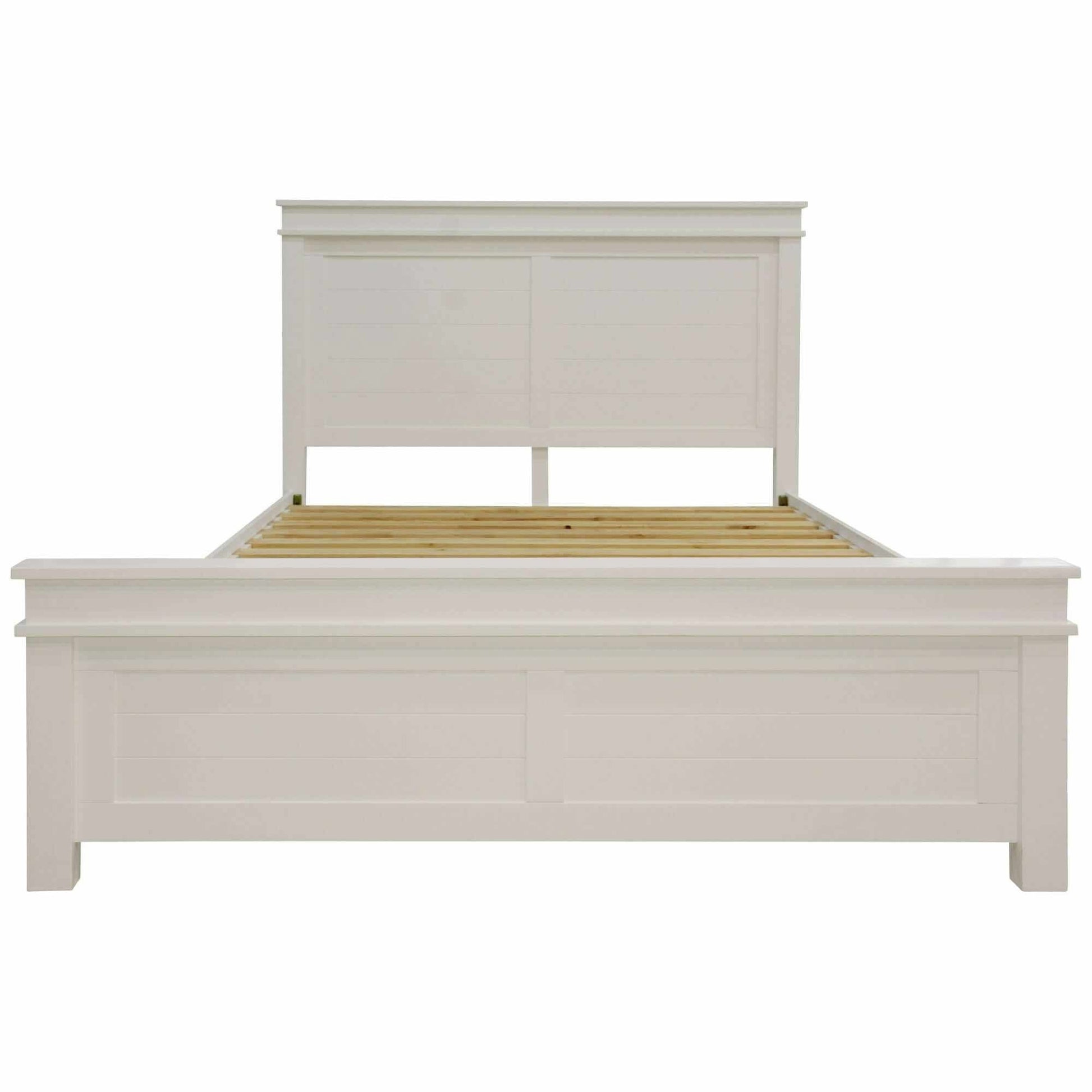 Lily White Queen Size Bed Frame Timber Mattress Base