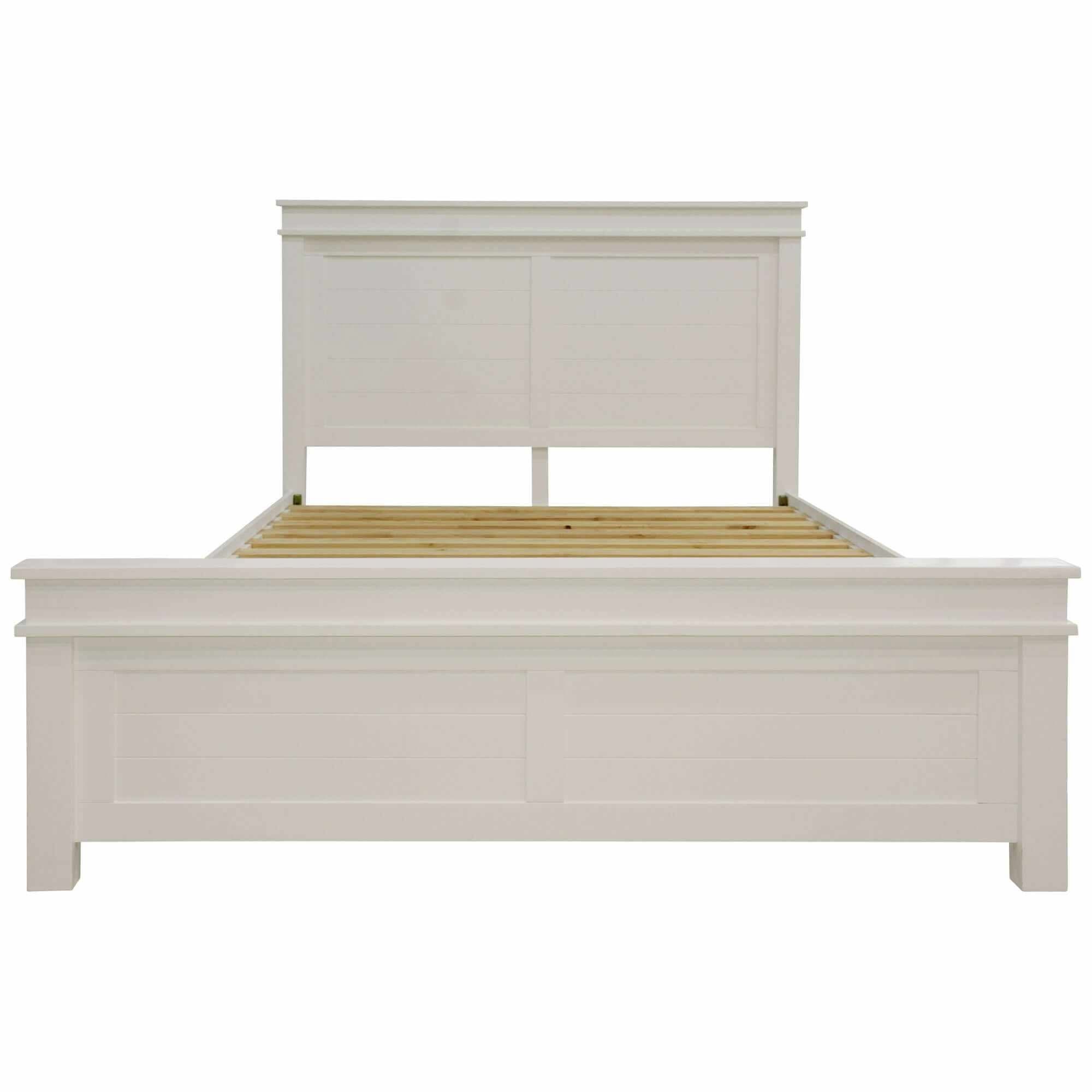 Lily White Queen Size Bed Frame Timber Mattress Base