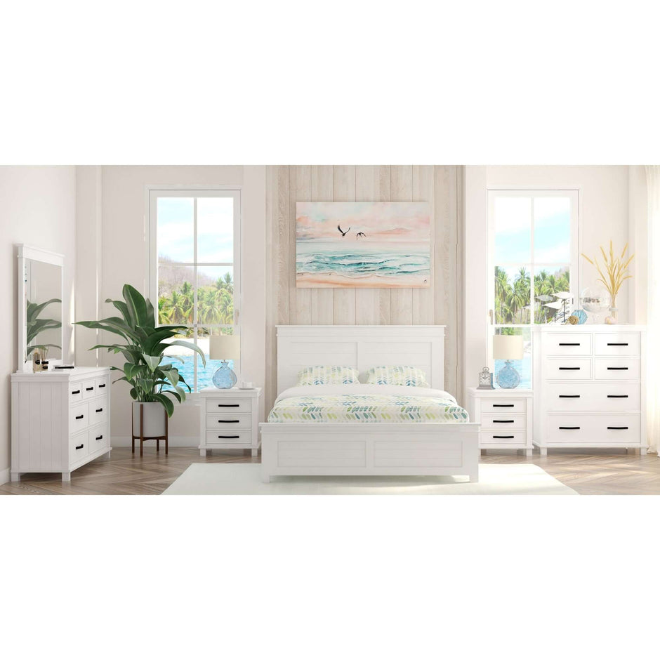 white queen size bed frame