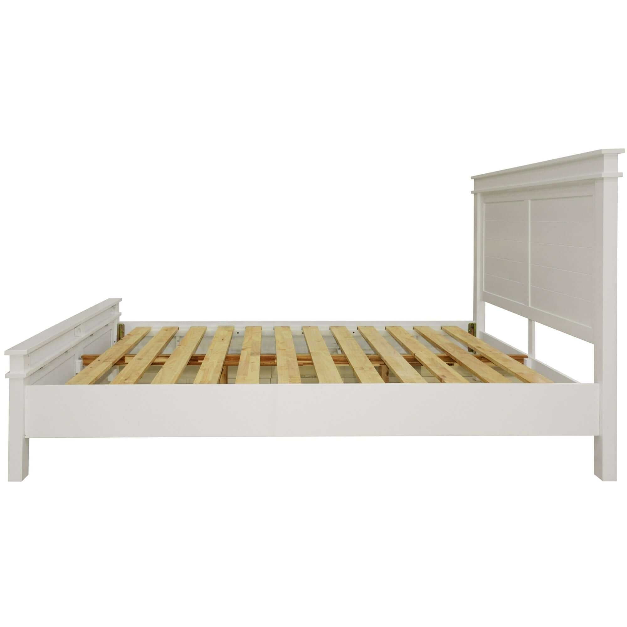 white queen size bed frame