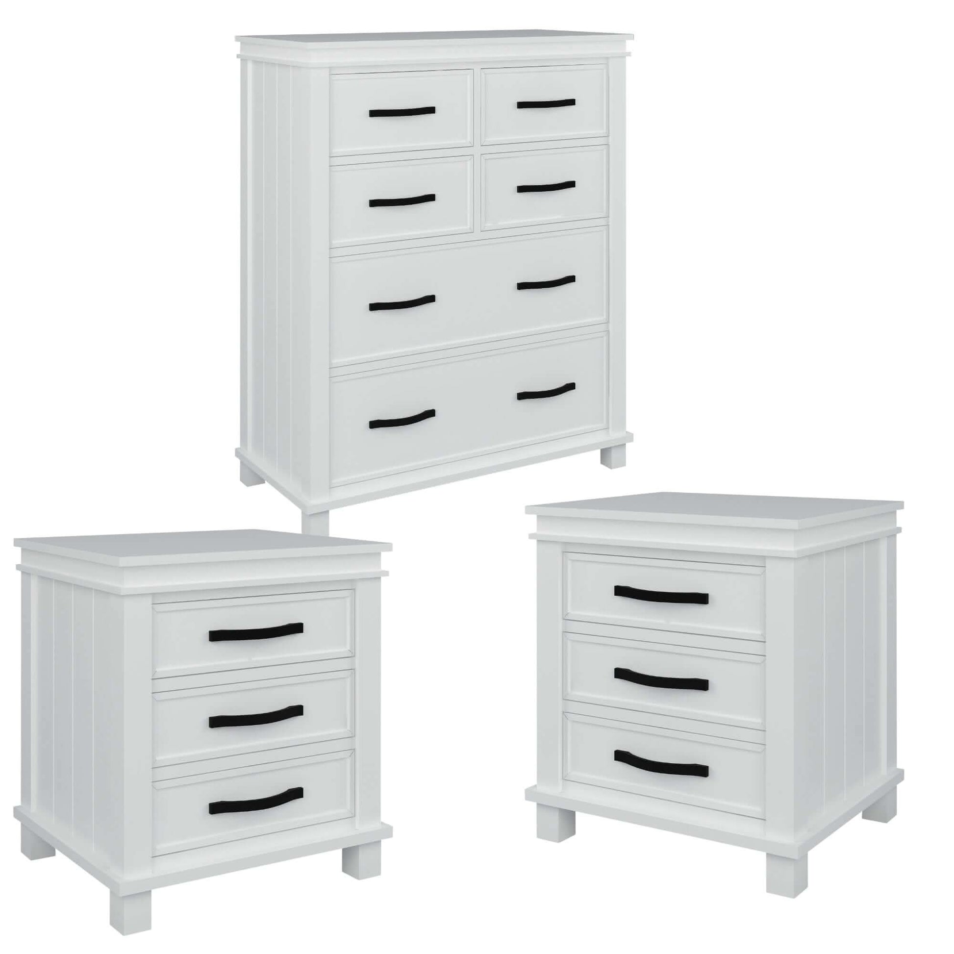 Lily 3 Piece Bedroom Set White