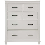 Lily Solid Pine Wood Tallboy 6 Drawer Chest of Drawers White