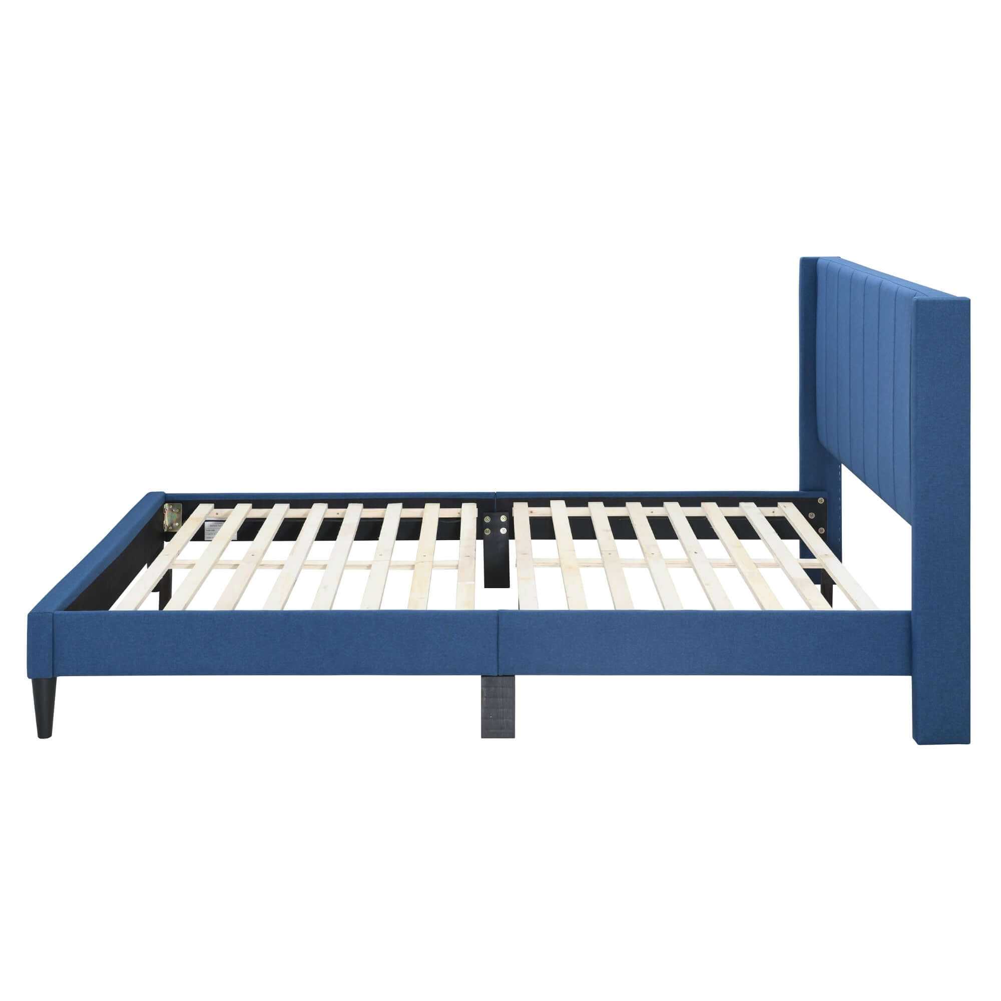 Samson Winged Headboard Luxurious Queen Bed - Blue