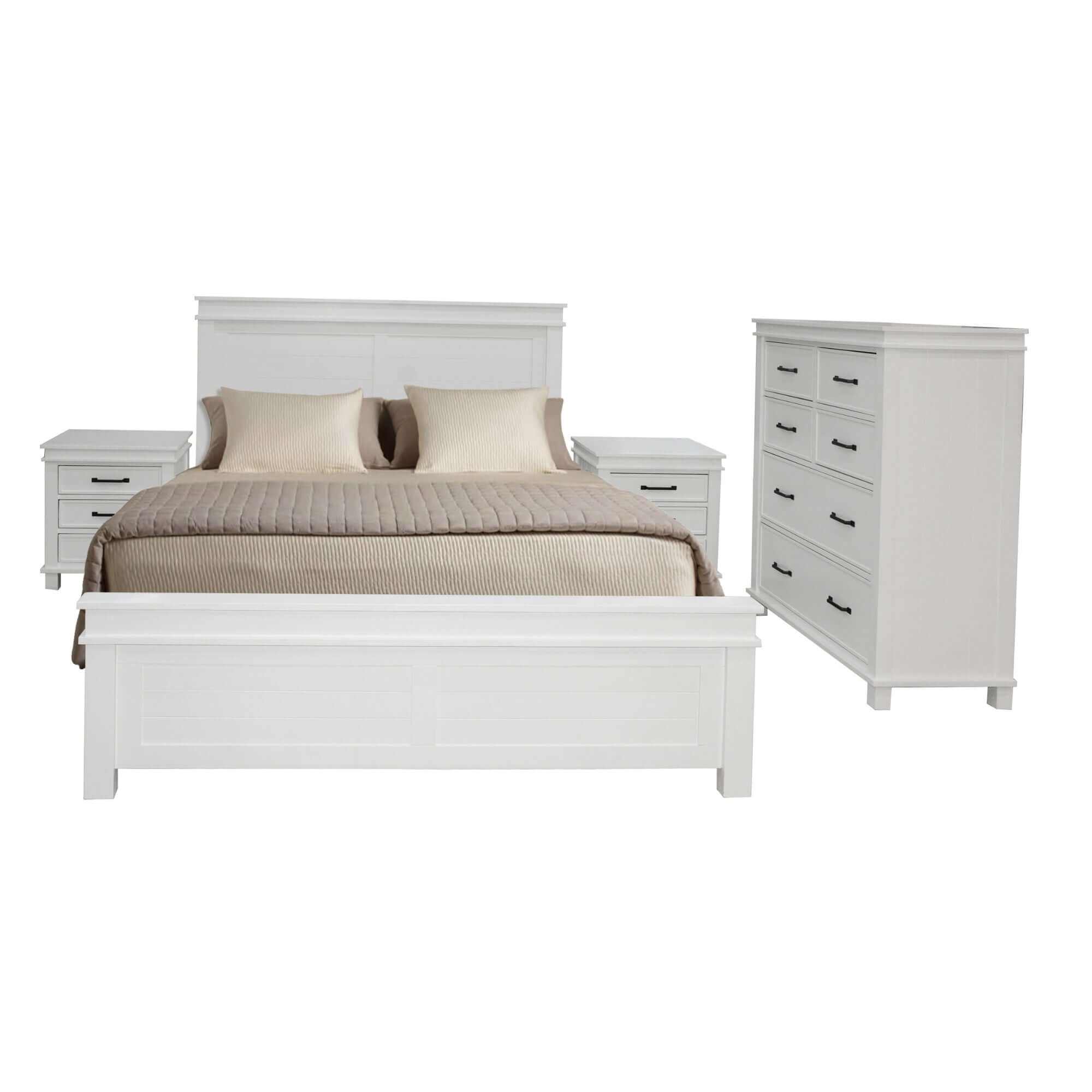Lily 4pc King Bedroom Furniture White