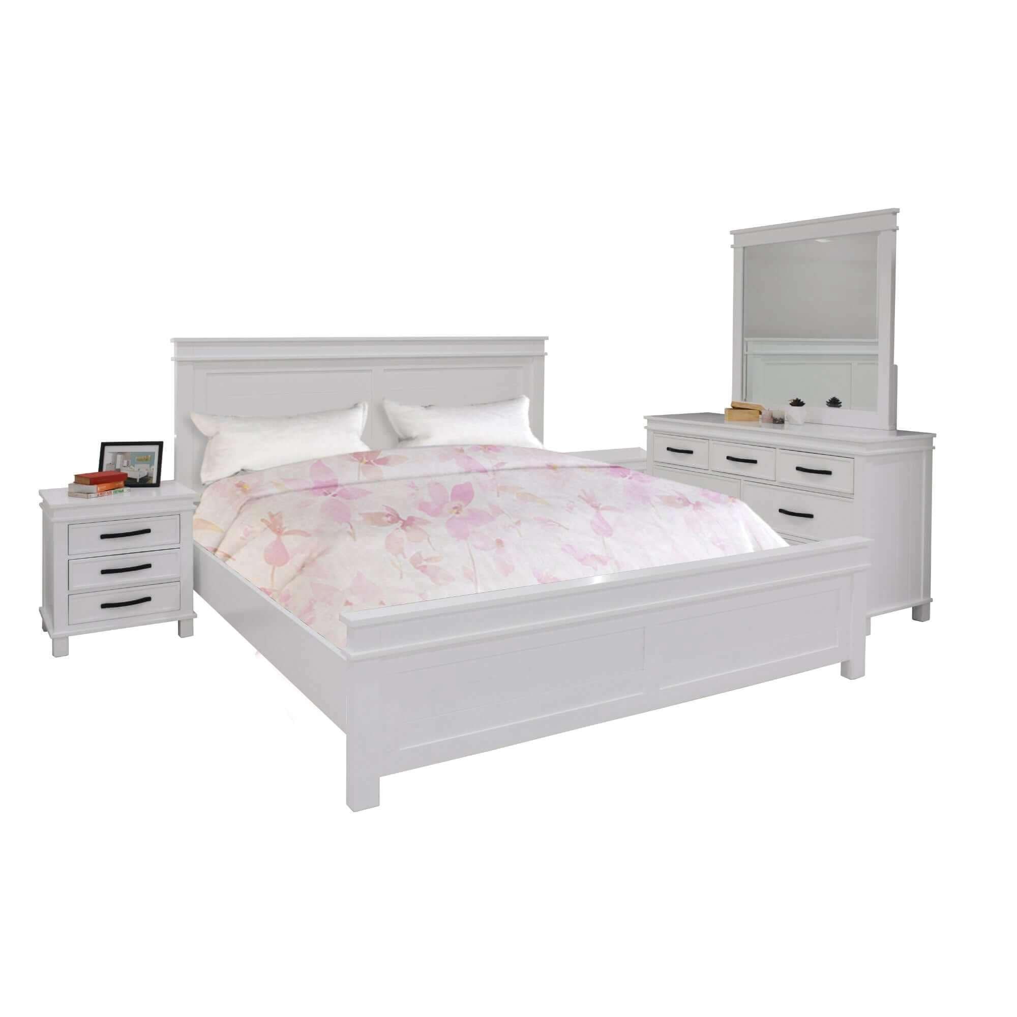 Lily 5pc Queen Bed Suite Bedroom Furniture Set - White