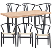 Petunia 7pc 180cm Dining Table Set 6 Chairs Elm Timber Wood Metal Leg